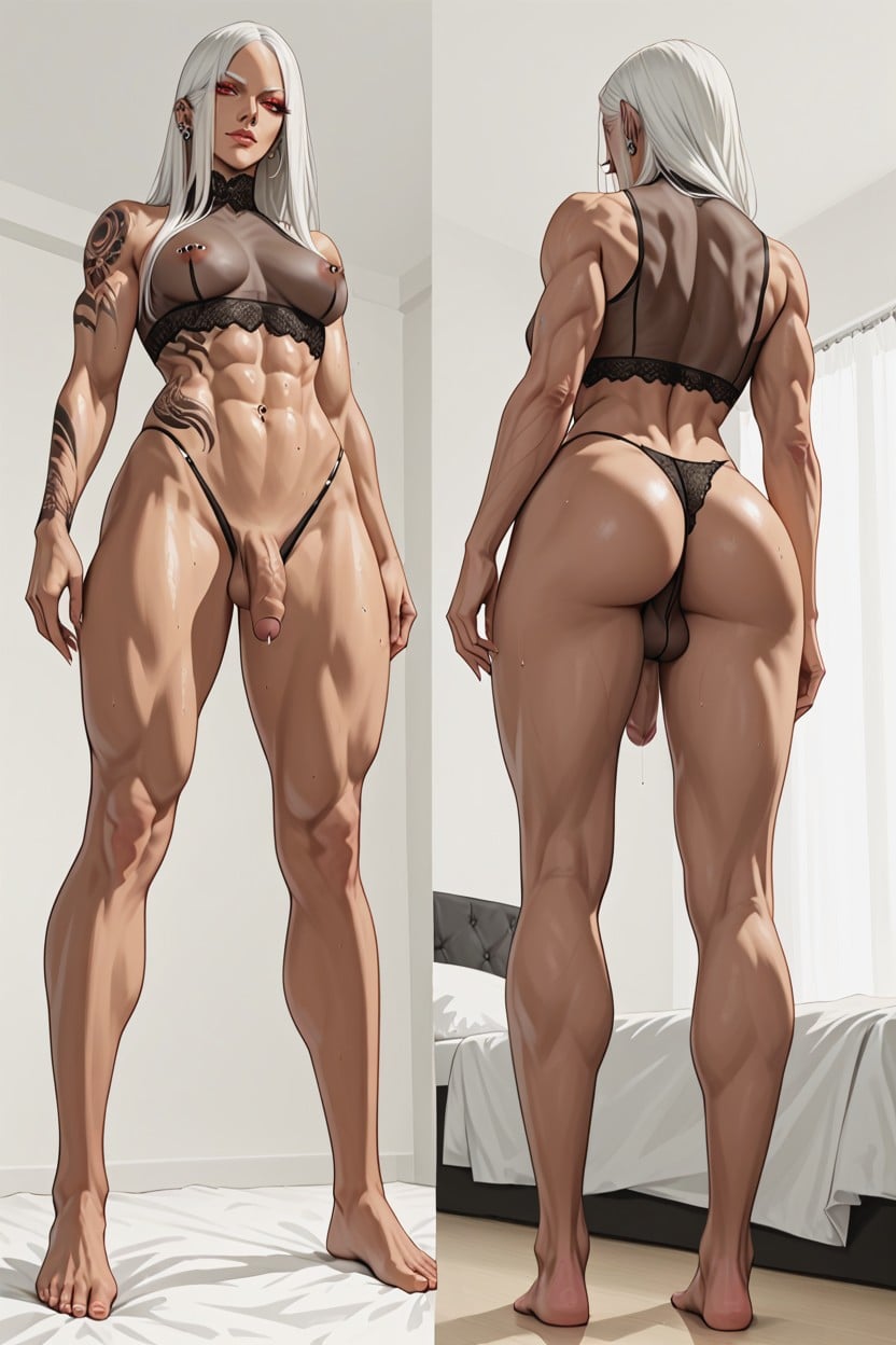 Fantasy, Sweaty, Bare Feet Shemale AI Porn