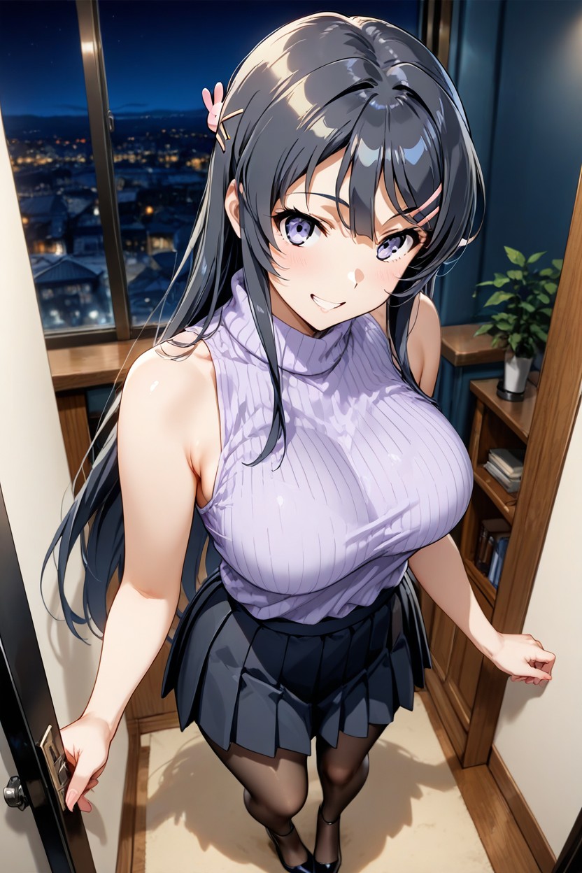 Firm Breasts, Night, Straight Legs Hentai AI Porn