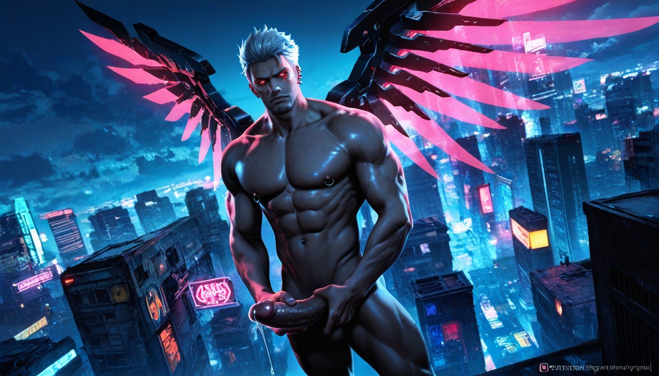 Cosplaying As Vergil From Devil May Cry, Metal Piercings, Award Winning Photo AI Gay Porn