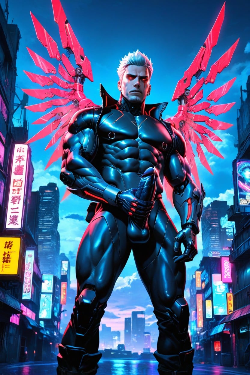 Flying, Metal Piercings, Focused Lighting AI Gay Porn