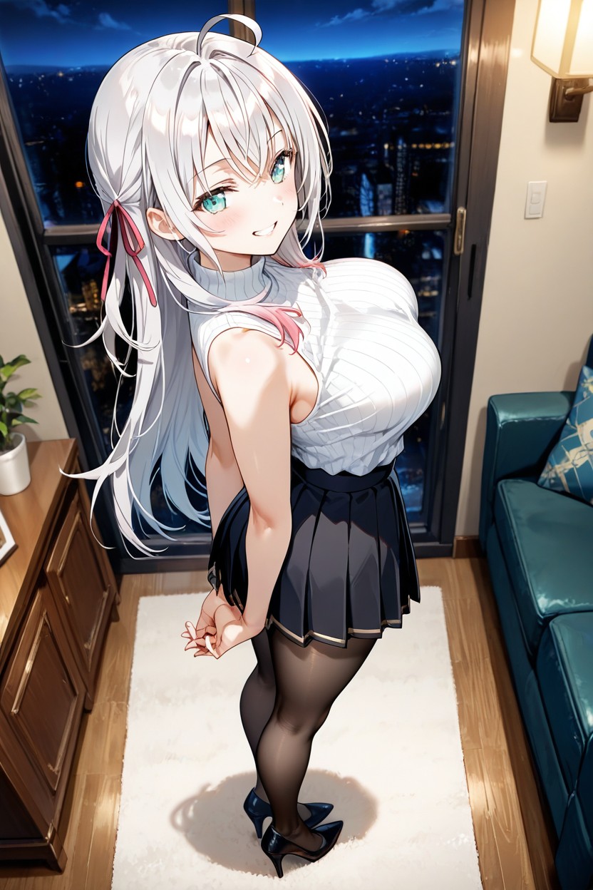 Very High Heels, Its Dark In The Room, Straight Legs Hentai AI Porn
