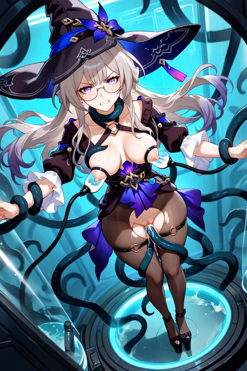 Floating Hair, In Laboratory, Milking Hentai AI Porn