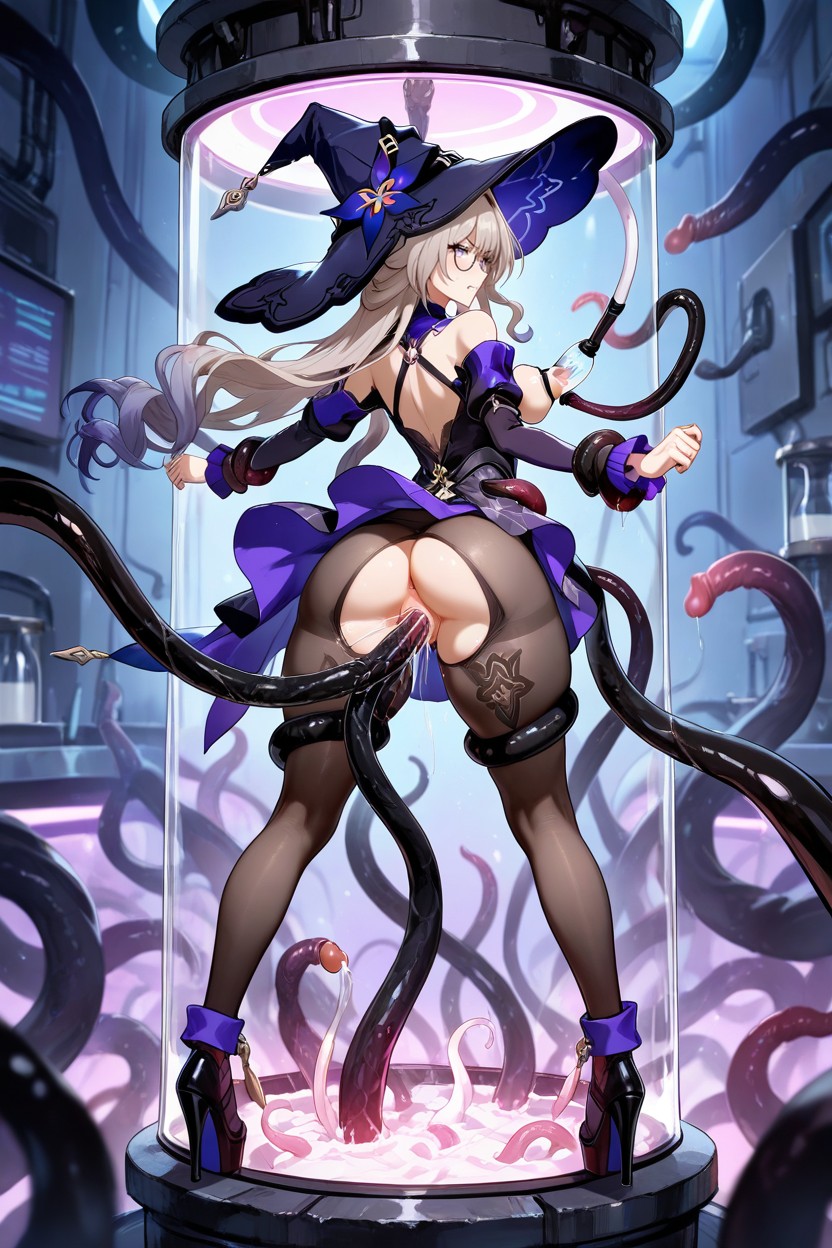 Tentacle Restraints, Orgasm, Medium Ass Hentai AI Porn