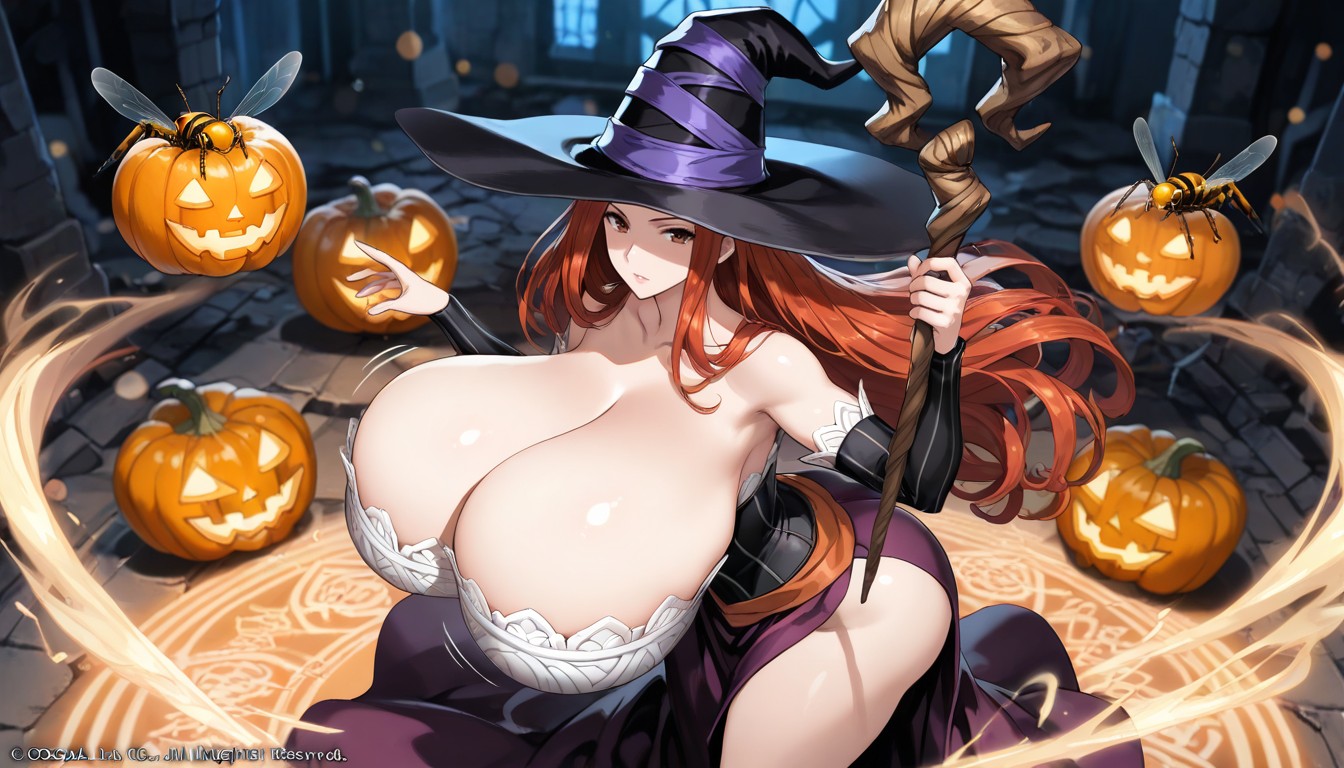 Staff Above Head, Staff Raised High, Sorceress From Dragon’s Crown Hentai IA