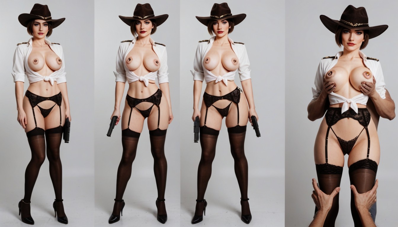 Holding Guns, Nipple Rings, Atado Porno IA