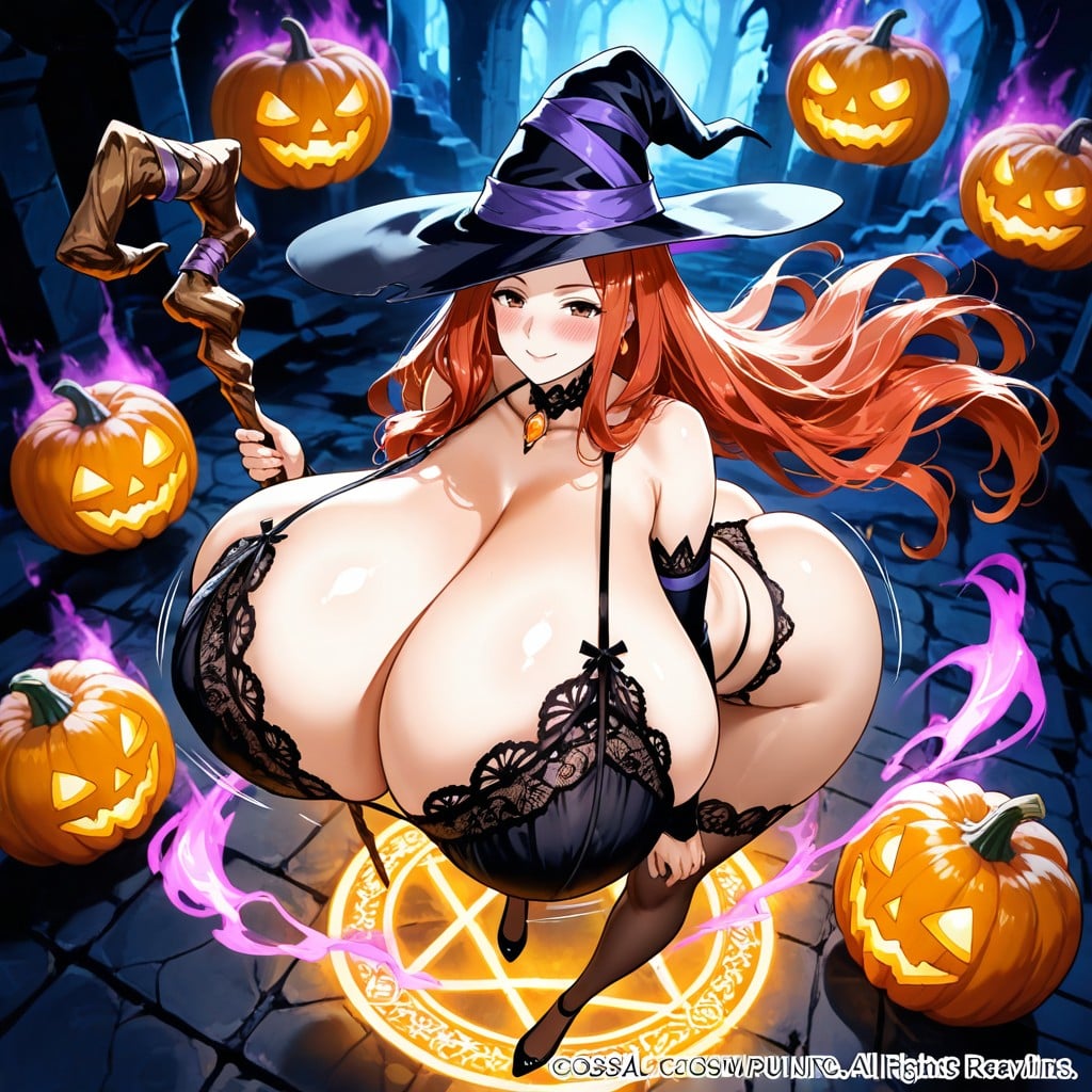 Magic Spell Effects, Candels Floating Around, Rounded Ass Hentai AI Porn