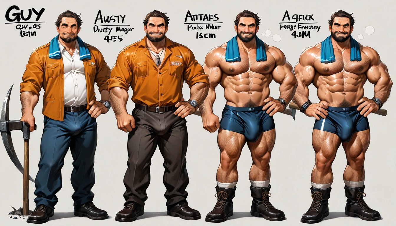 Hands On Hips, Big Ball, Male AI Gay Porn
