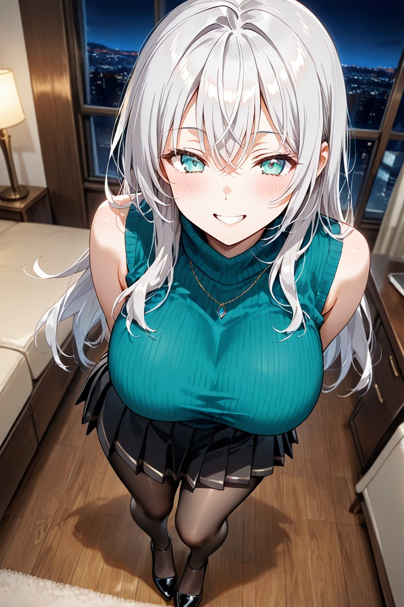 Side View, Rounded Breast, Its Dark In The Room Hentai AI Porn