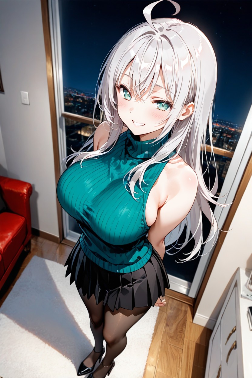 Curvy Body, Smiles Showing Teeth, Stand Straight Hentai AI Porn