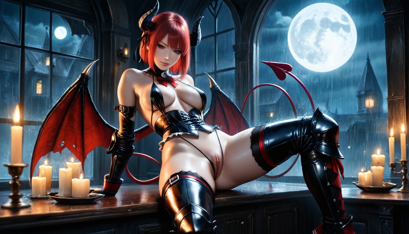 Gothic Village, Red Hair, Raining Porno IA
