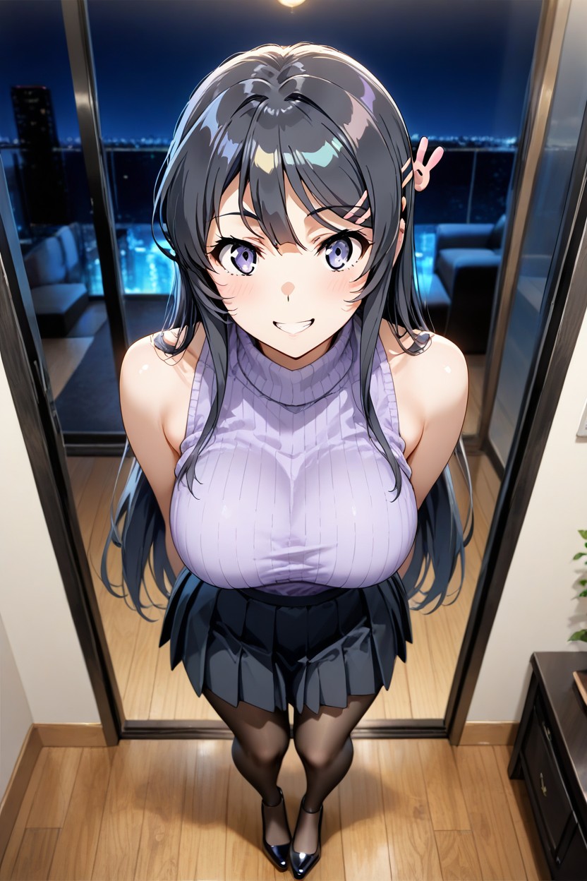 Very Long Hair, Hands The Down, Medium Ass Hentai AI Porn