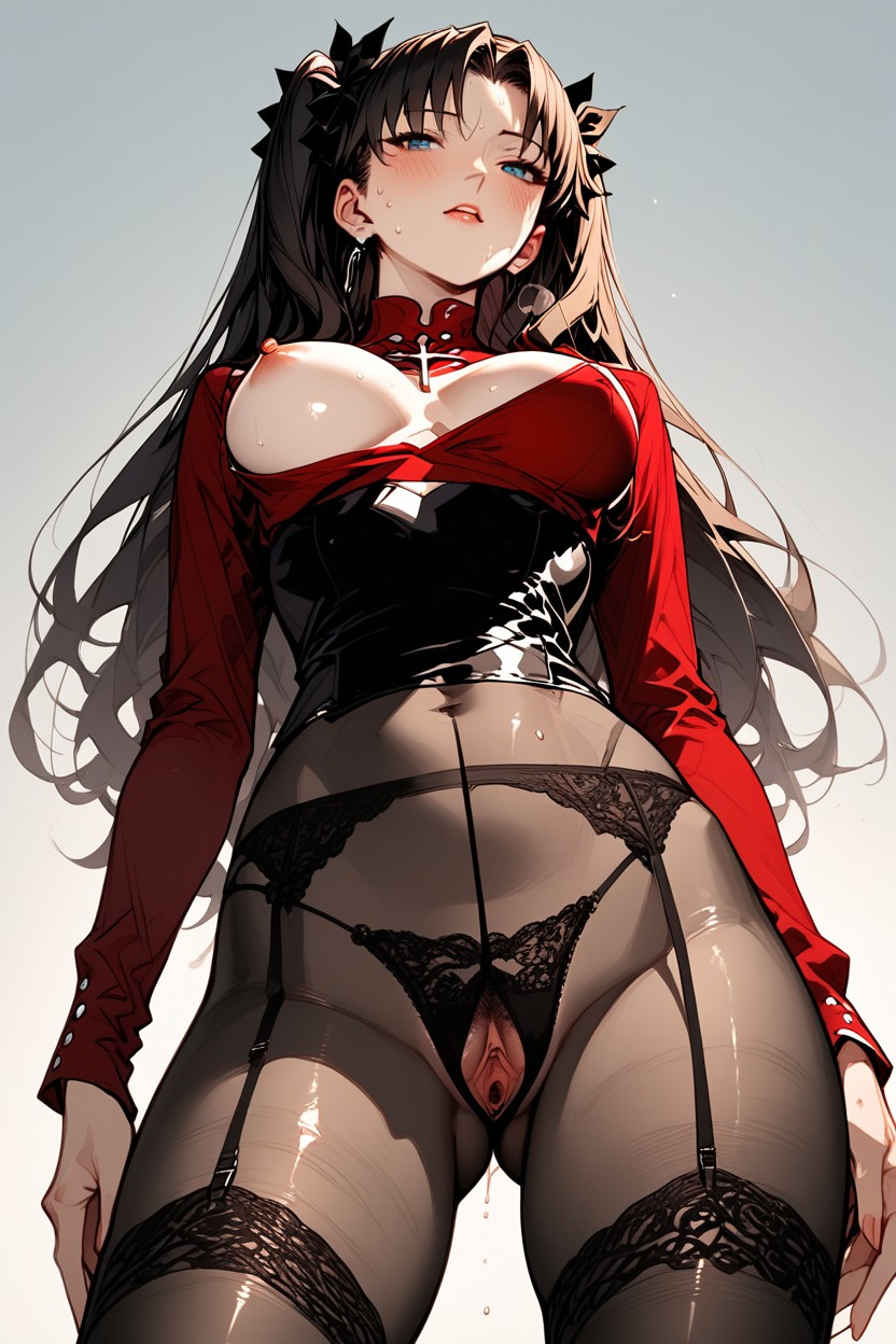 Exposed Breasts, Bounce Lines, Looking Away Hentai AI Porn