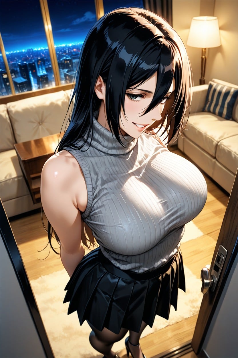 Black Tights, Mikasa Ackerman, Close To The Breasts Hentai AI Porn
