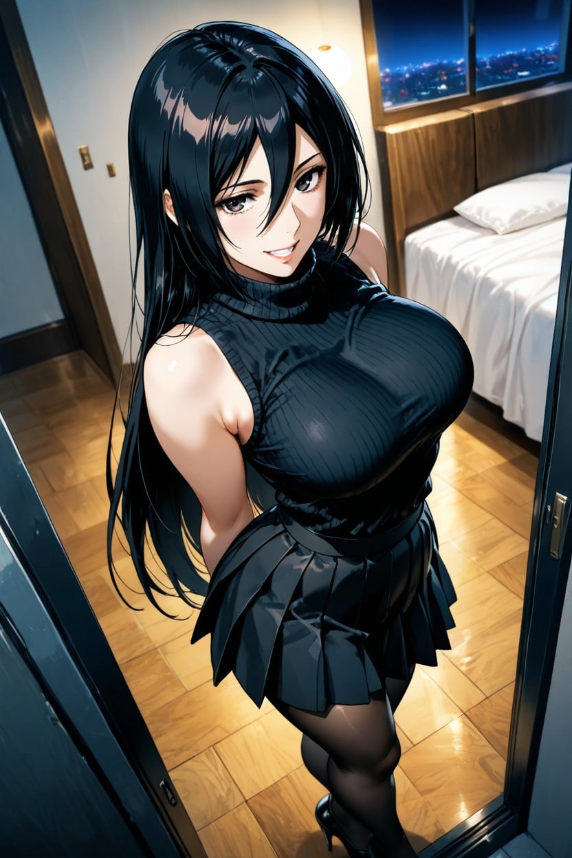 Very Long Hair, Feet Together, Night Hentai AI Porn