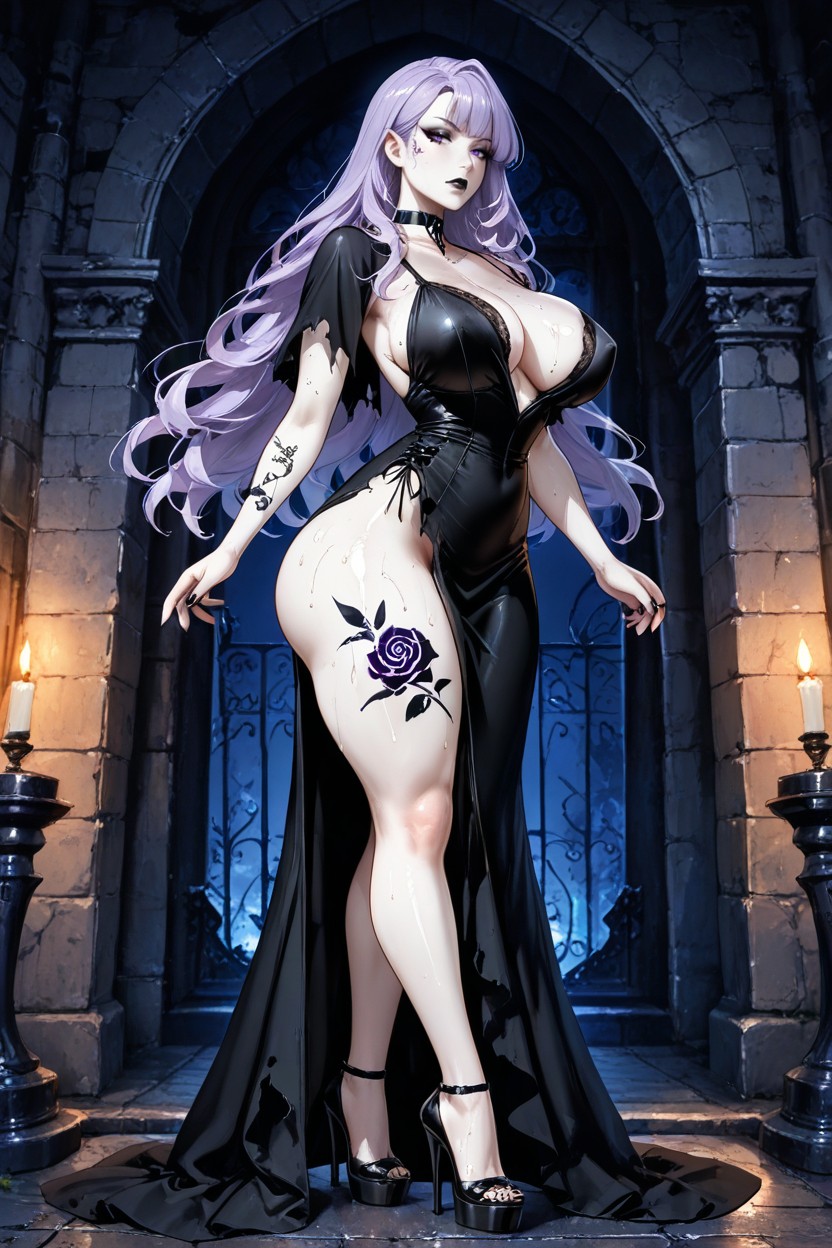 Bored, Purple Eyes, Long Hair Hentai AI Porn
