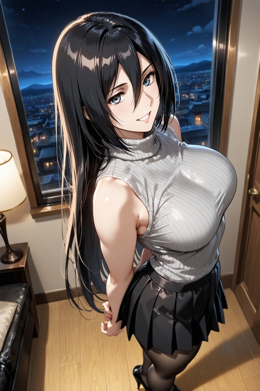 Side View, Close To The Breasts, Big Tits Hentai AI Porn