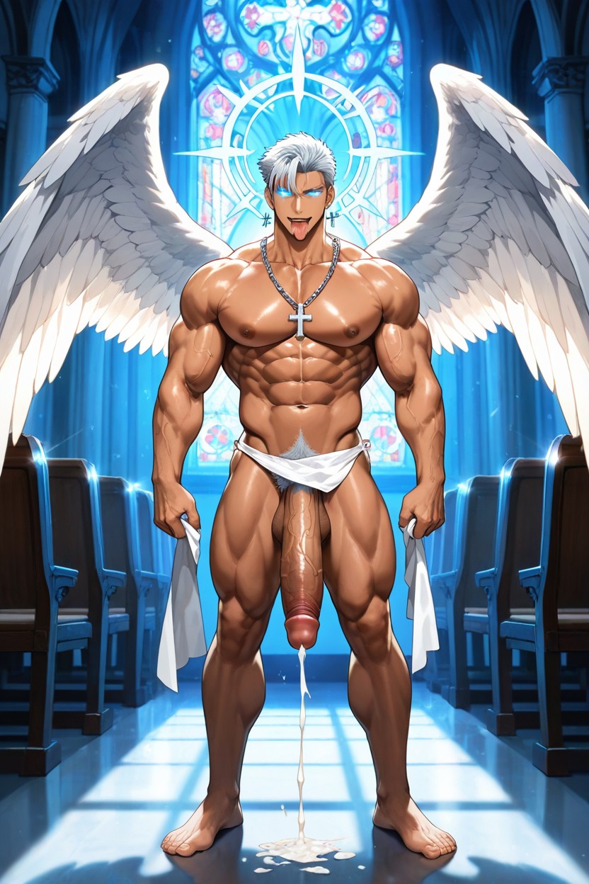 Angel Is Flying In Sky, Muscle, Uncensored AI Gay Porn