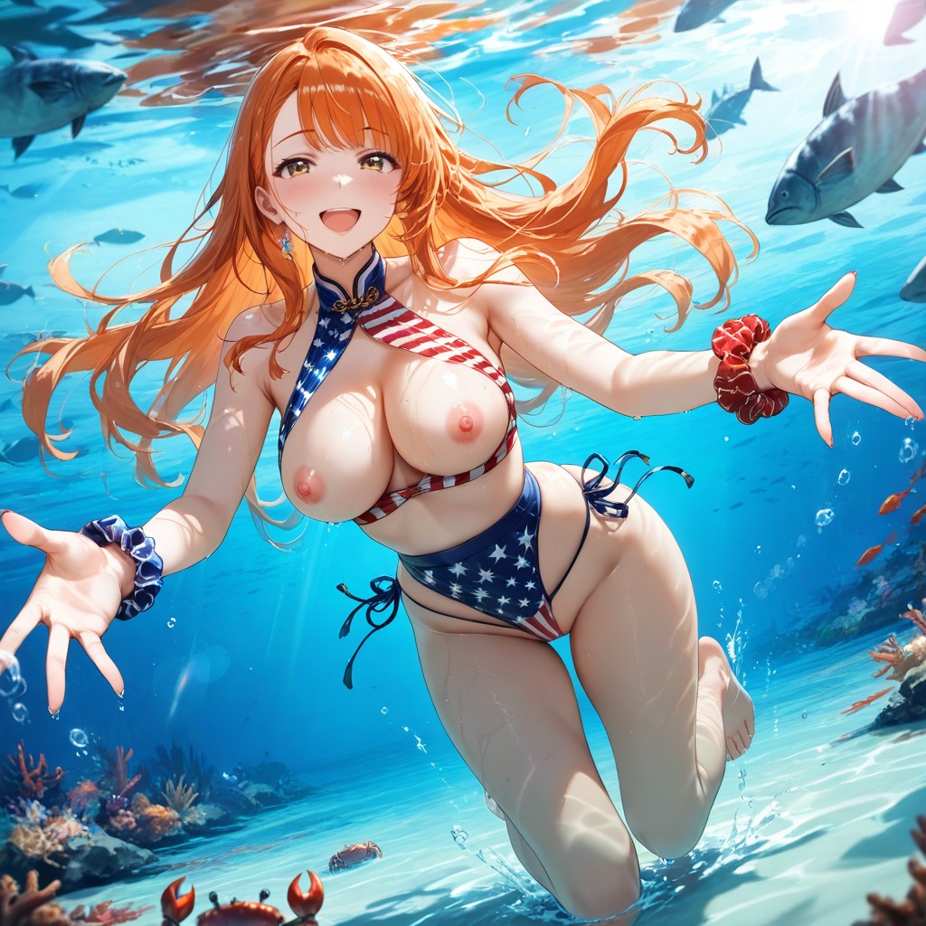 Long Hair Length, Half Wispy Hair Bangs, Lens Flare Hentai AI Porn