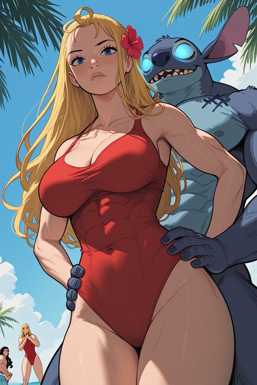 Extreme Muscular, Skinny, Flower In Hair Hentai AI Porn