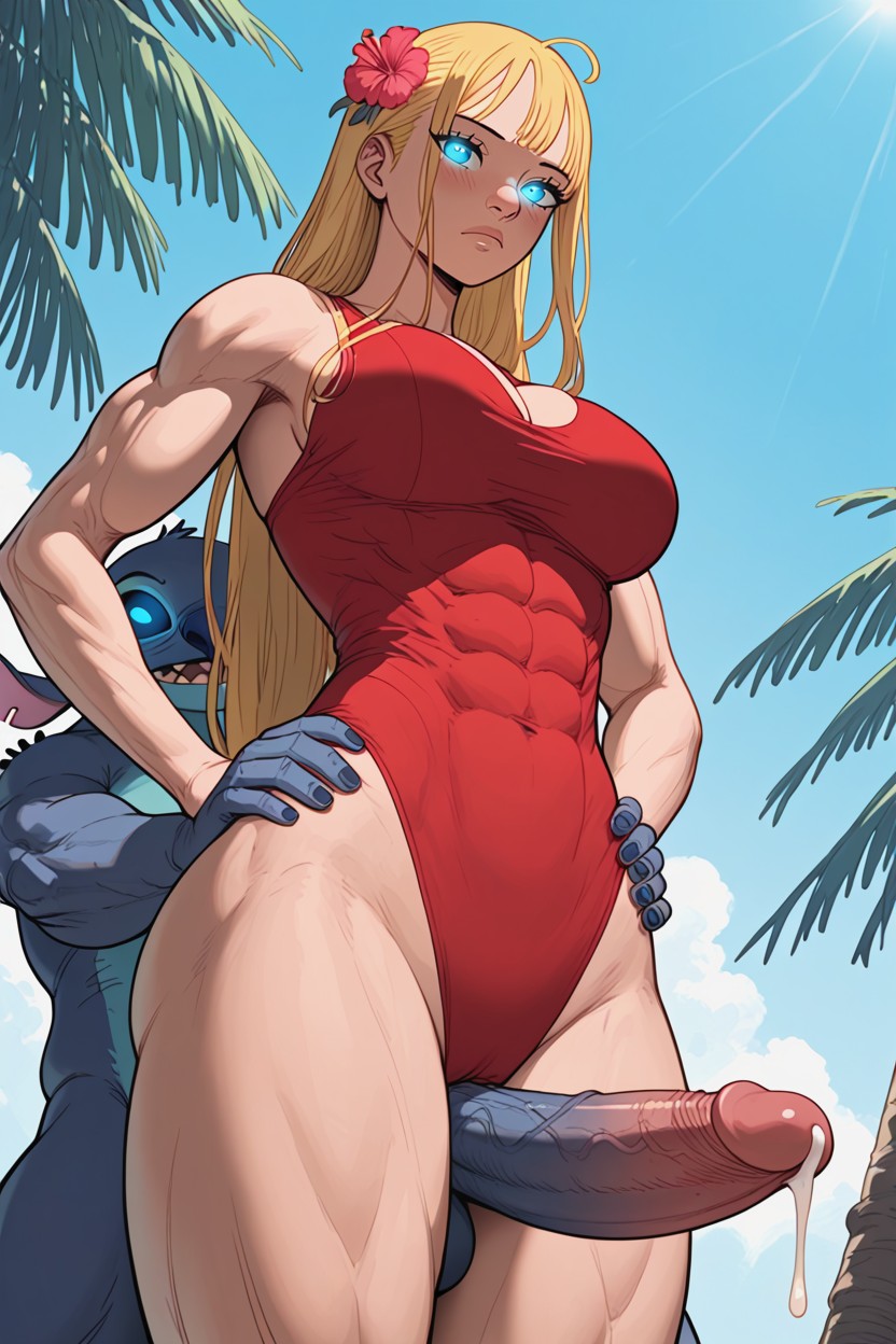 Biceps, Flower In Hair, Gigantic Cock Hentai AI Porn