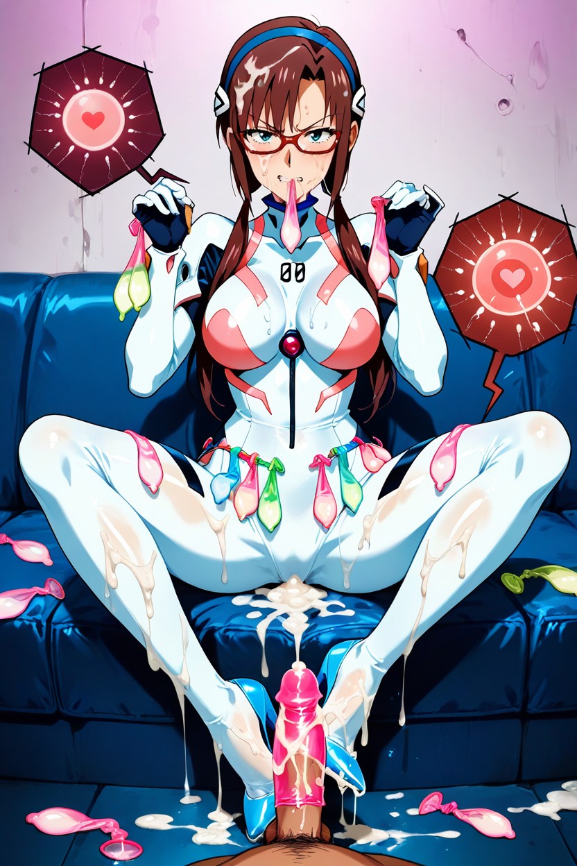 Swallowing Semen, Covered By Cum, Sitting Hentai IA