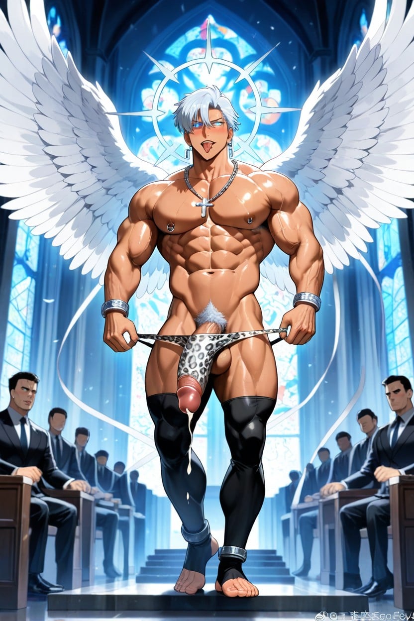 Uncensored, Abs, Dark Brown Skin AI Gay Porn