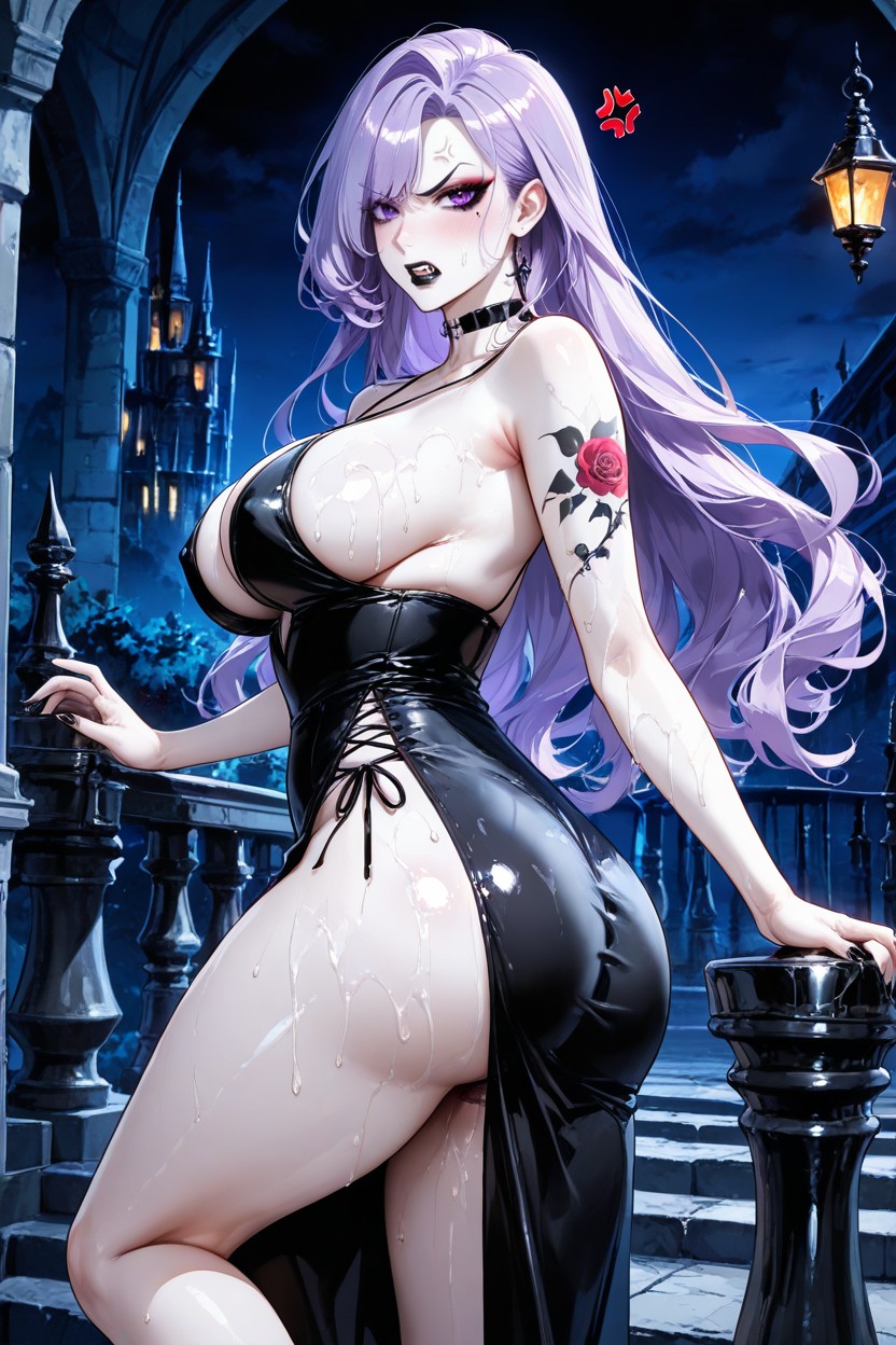 Ample Buttocks, Oily Skin, Dark Makeup Hentai AI Porn