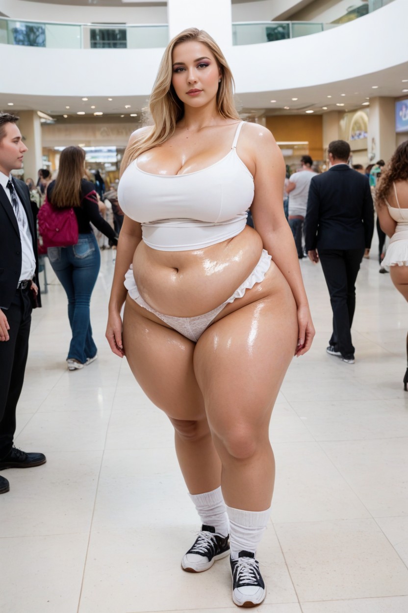 Mall, Oiled Skin, Sneakers BBW AI Porn