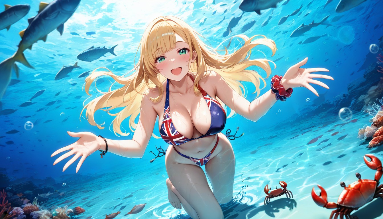 High Resolution, Half Wispy Hair Bangs, Thong Slipped To The Side Hentai AI Porn