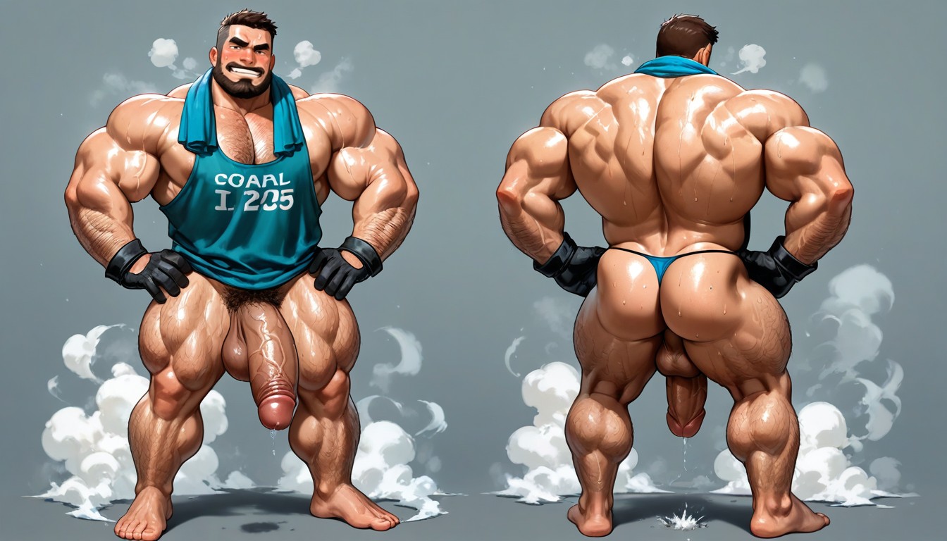 Hairy, Muscle, Simple Background AI Gay Porn