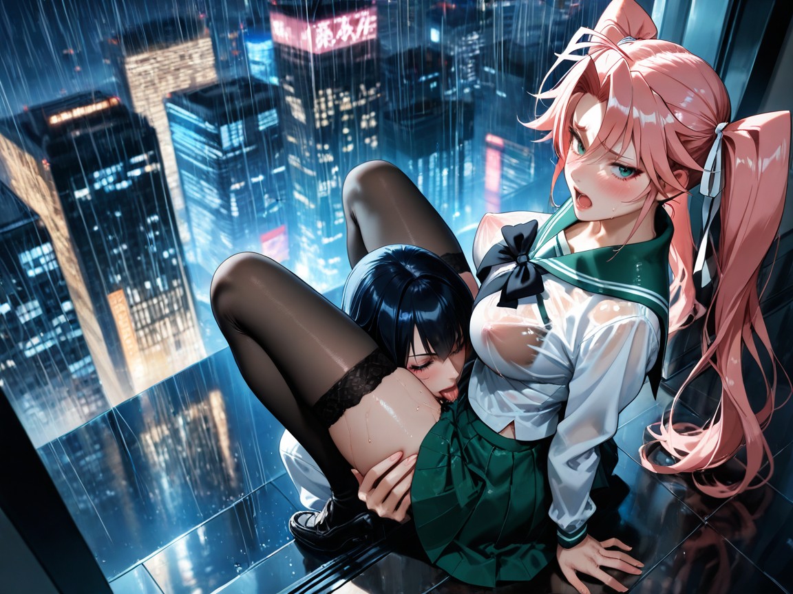 Erect Nipples, Black Bowtie, One Woman Kneeling Hentai AI Porn