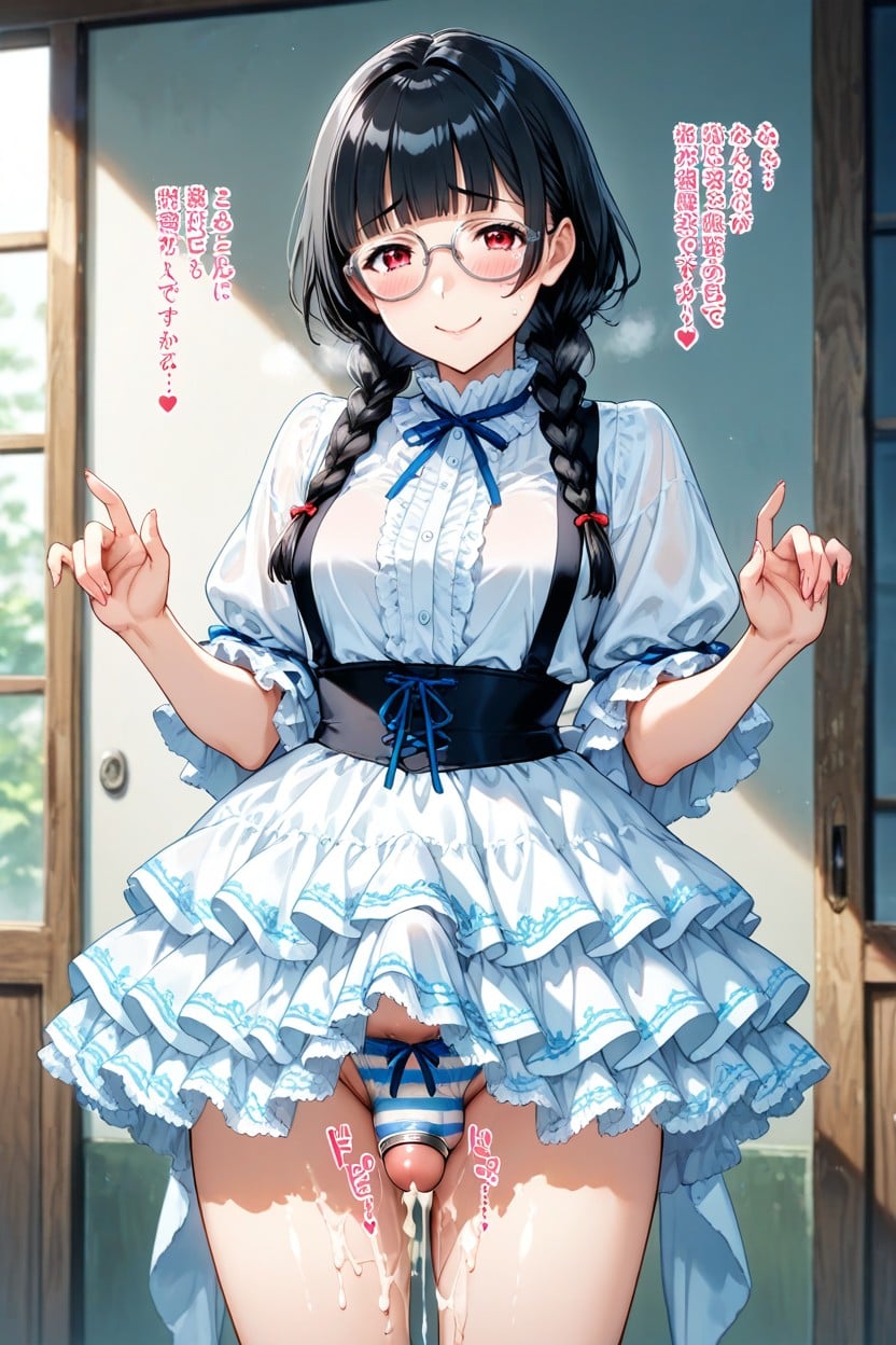 Dripping Cum, Many Ribbons, Pretty Idol Face Hentai AI Porn
