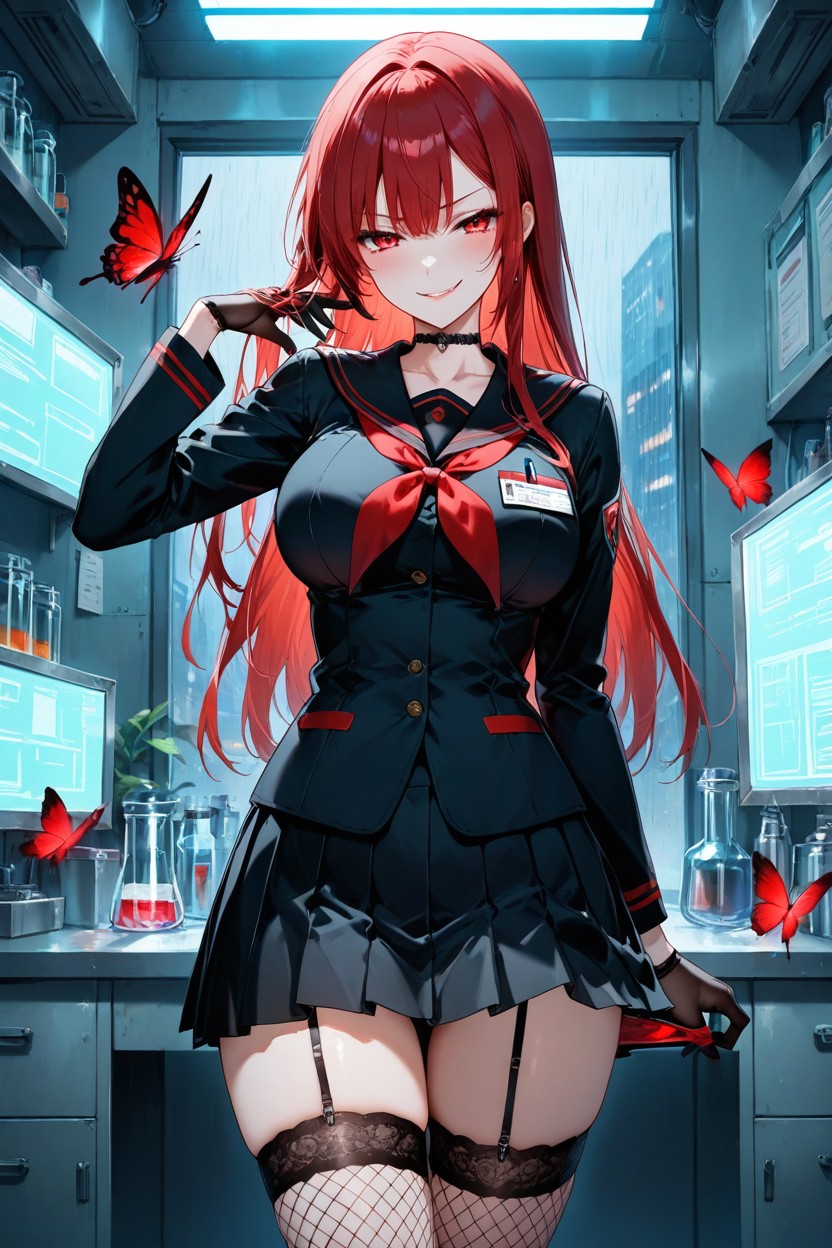 Raining, Black Fishnet Gloves, Slutty Hentai AI Porn