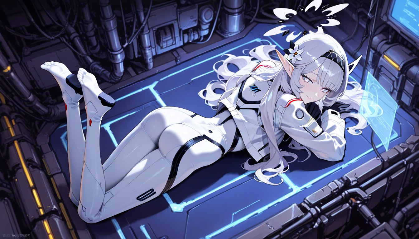 Ultraskinny Ass, Theres A Mechanical Cable Stuck In His Butt, Cyberpunk Style Headband Hentai AI Porn