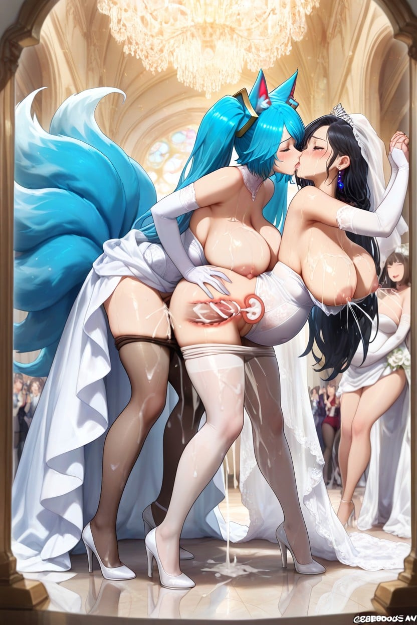 Sona From League Of Legends With Bule Hairs Pregnant, Lace Panties, Erect Nipples Hentai AI Porn