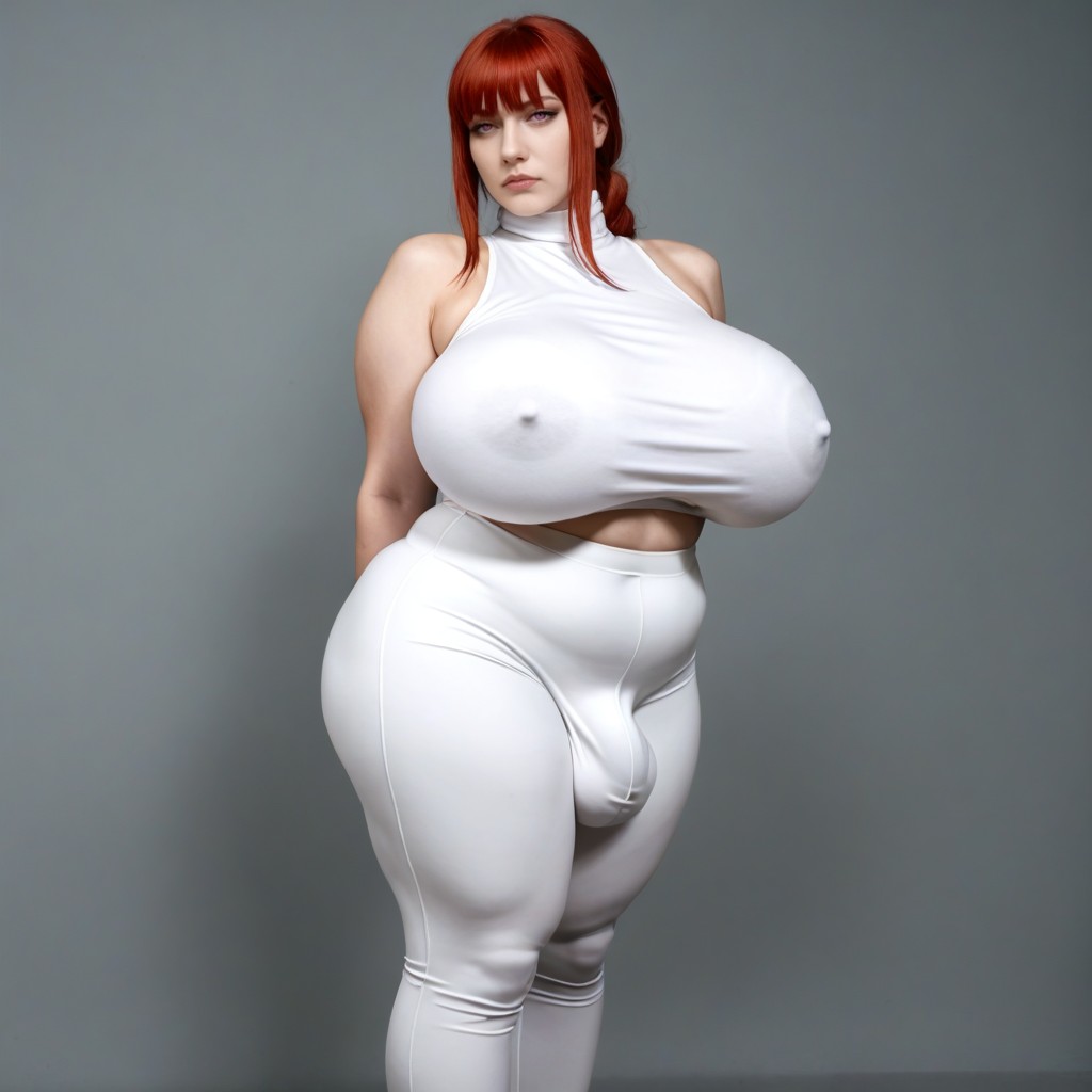 Arms Behind Back, Penis Bulge, Pale Skin Shemale AI Porn