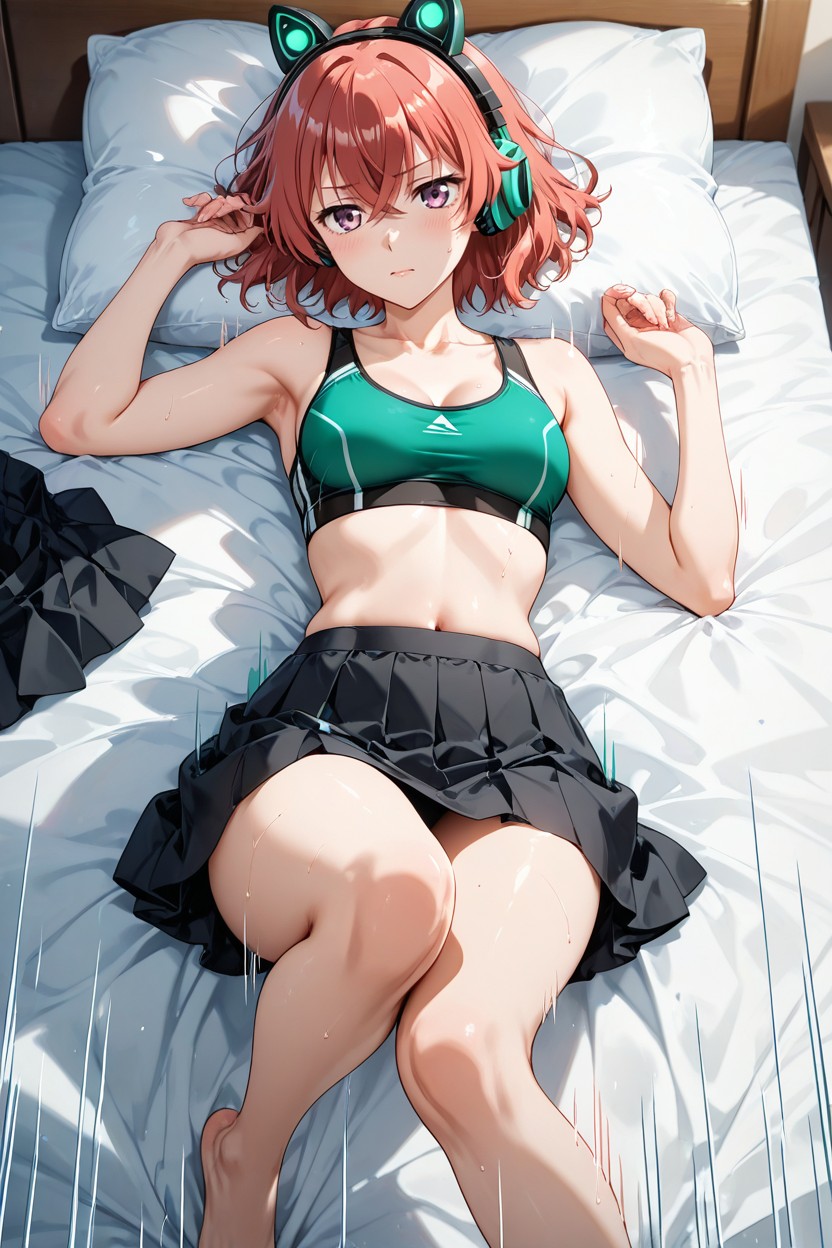Anime, Small Breasts, Redhead Hentai AI Porn