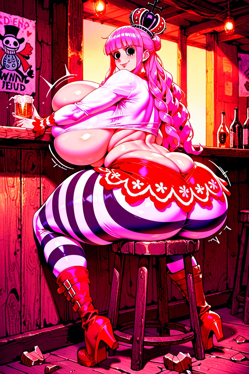 Sitting Down, Full Body, Gigantic Colossal Breasts AI Porn