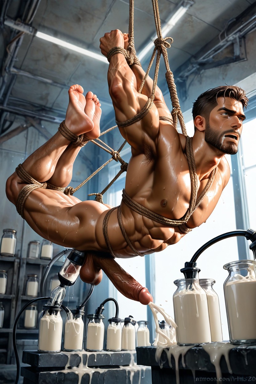 View From Below, Six Pack Abs, Wet Skin AI Gay Porn