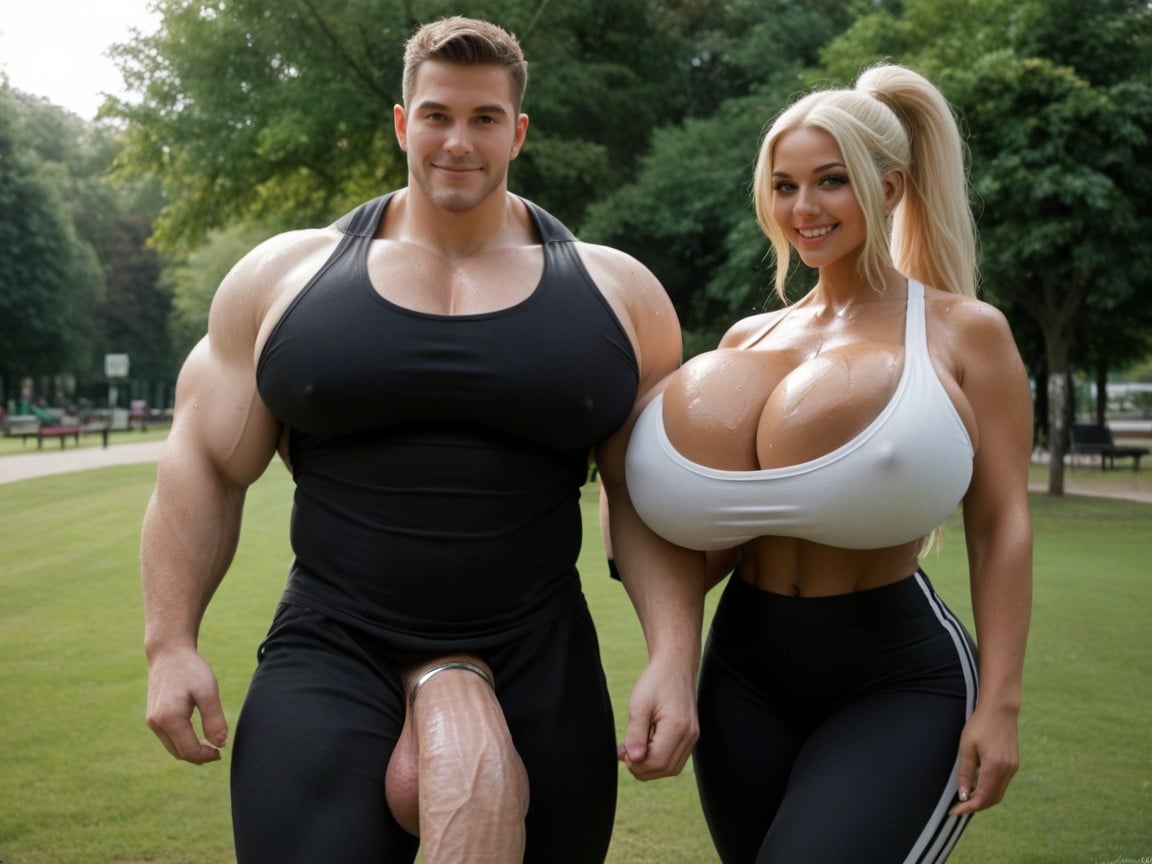 Outside, Tanned, Giant Tits AI Porn