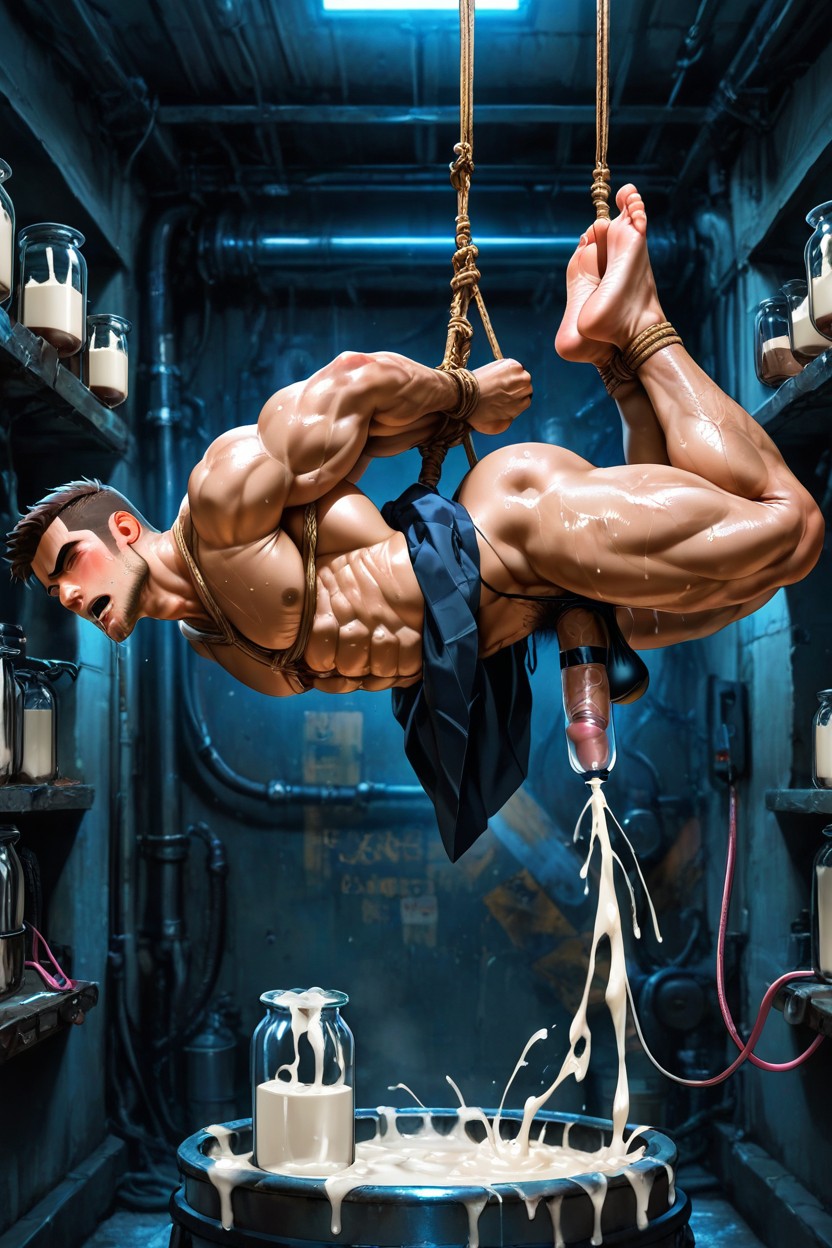 Realistic Details, Hands Tied Behind Back, Cum Forcefully Porno gay IA