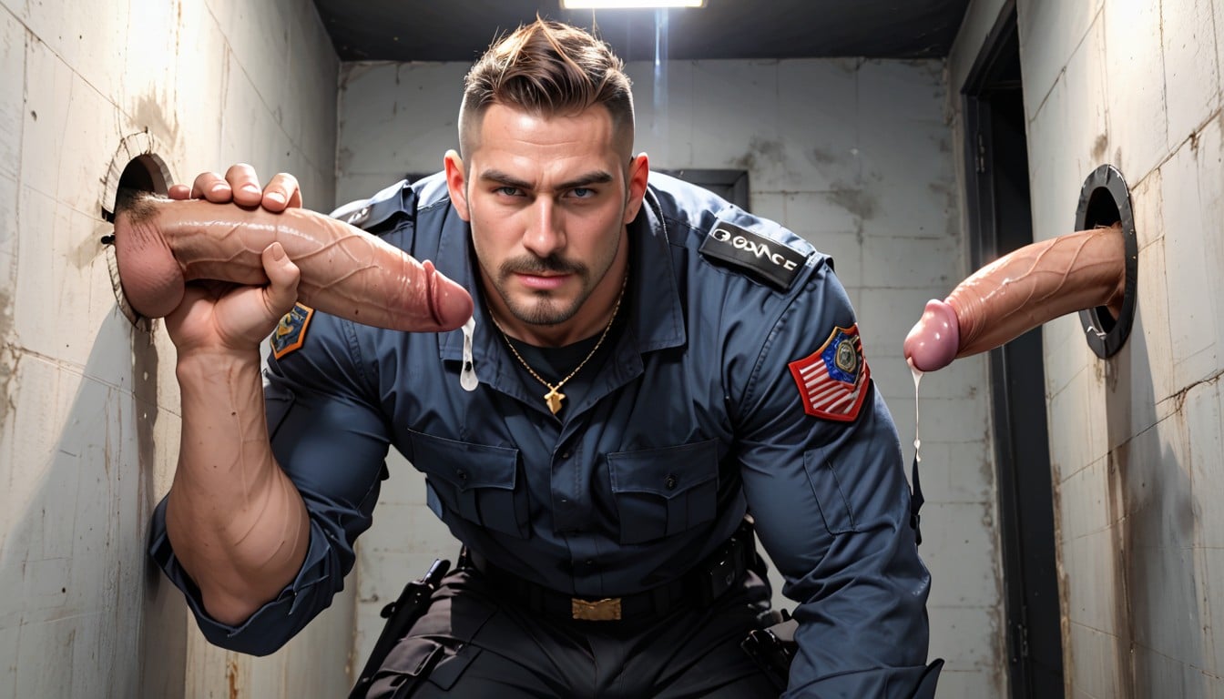 30+, Black Background, Black Military Pants AI Gay Porn