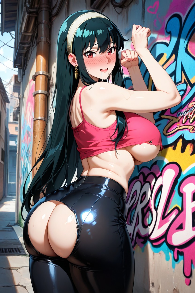 Big Blue Eyes, Very Black Hair, Perfect Face Hentai AI Porn
