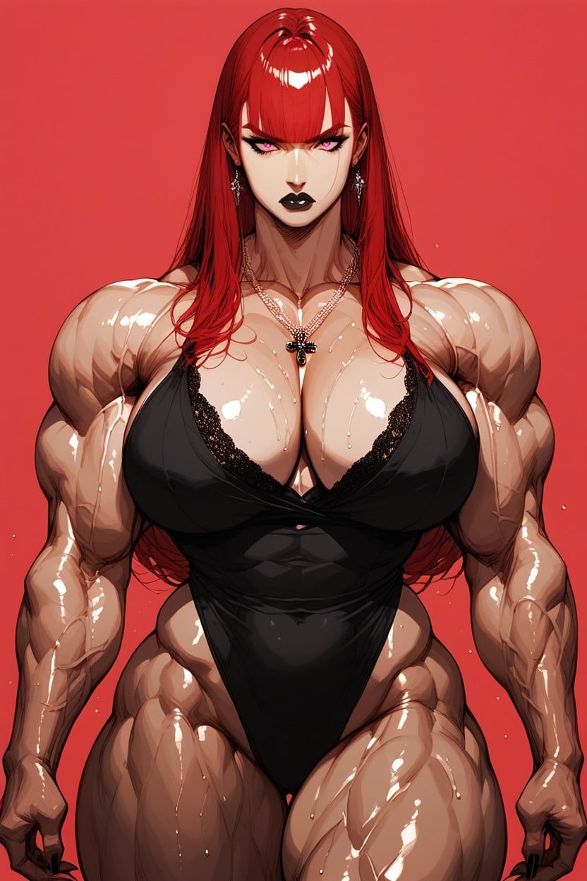 Damp Hair, Super Strong Muscles, Super Well Developed Muscles MILF AI Porn