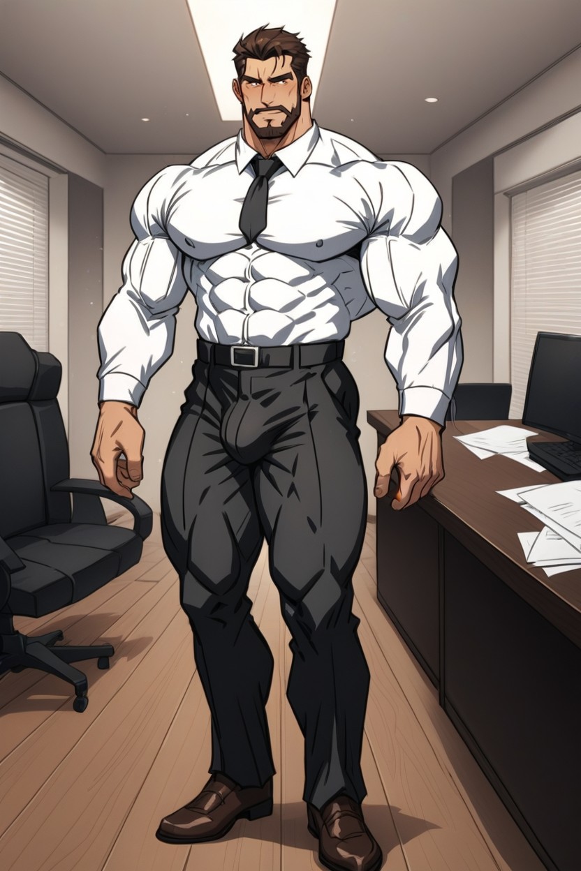 Office Shirt, Mature Face, Bulge AI Gay Porn