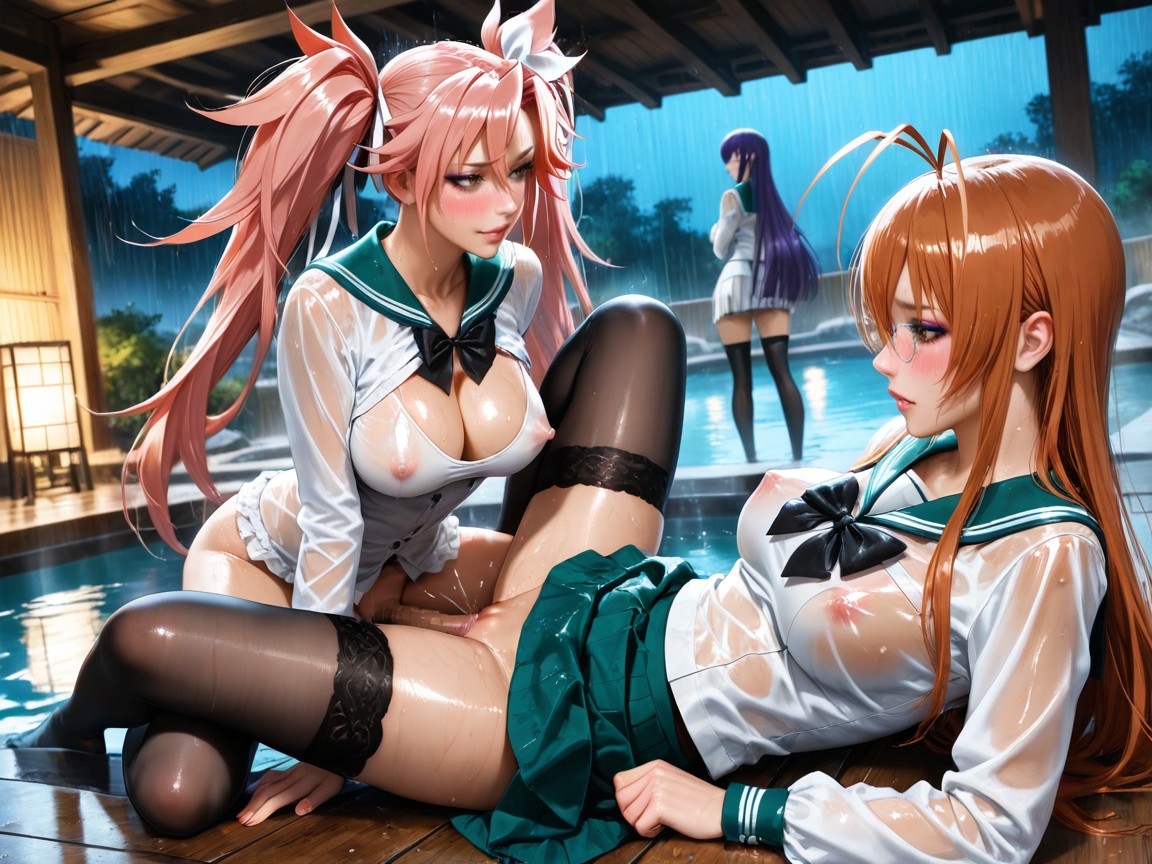Seductive Pose, 3 People, Full Body View Hentai AI Porn