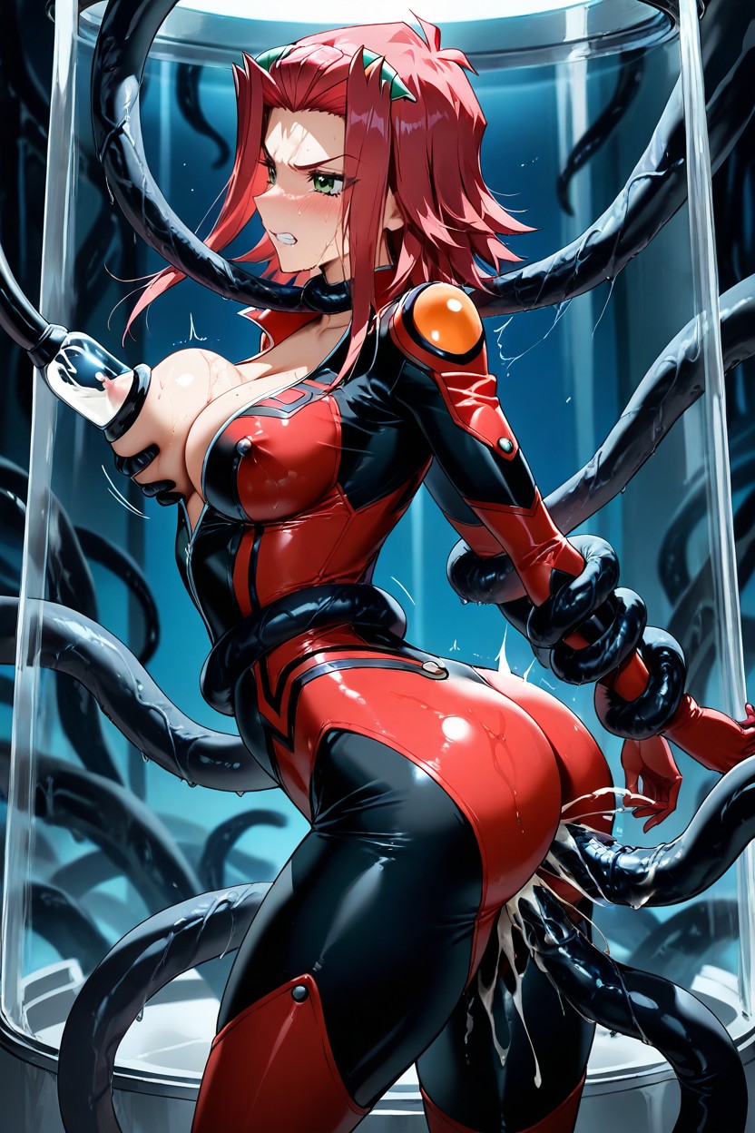 Japanese Anime Quality, Elaborately Designed Clothes, Fucked By Huge Black Tentacles Hentai AI Porn