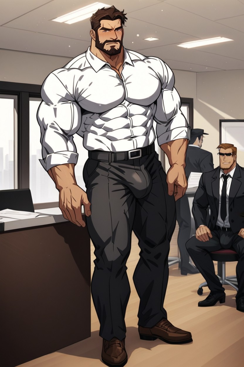 In The Office, Full Body, Detailed And Large AI Gay Porn