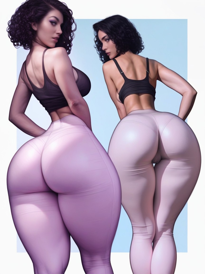 Hour Glass Figure, Sticking Out Her Buttocks, Extremely Beautiful Face AI Porn