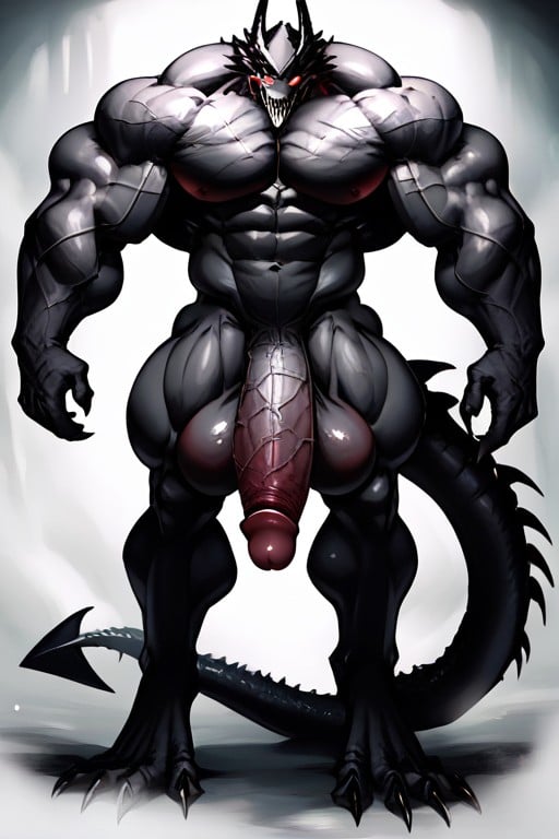 Obsidian Spines, Bulgng Muscles, Muscles Ripping Skin Taut AI Porn